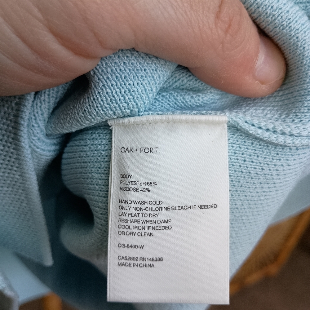 NWT Oak + Fort Light Blue Oversized Collared Cardigan_Med - Picture 10 of 10